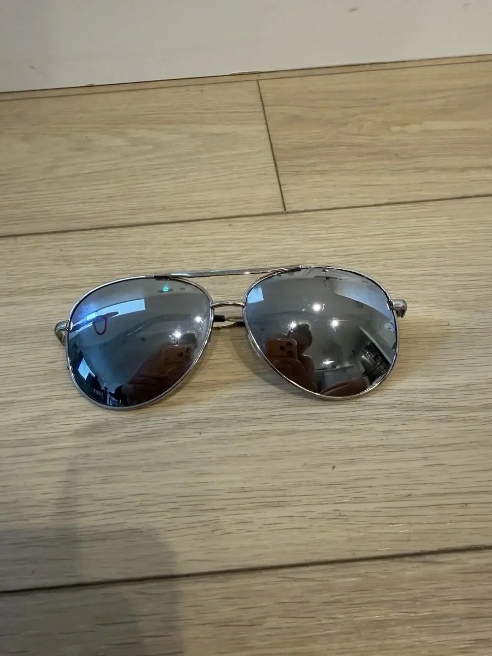 Panama Jack x Foster Grant DG0225 Silver Aviator Sunglasses Mirrored Lens